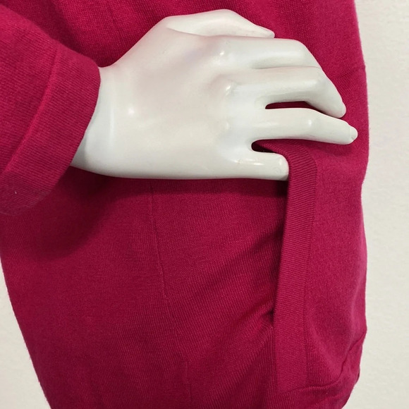 Chico's Platinum Pink Silk Cashmere Blend Long Sleeve Full Zip Hoodie Size 1=M - Picture 6 of 10